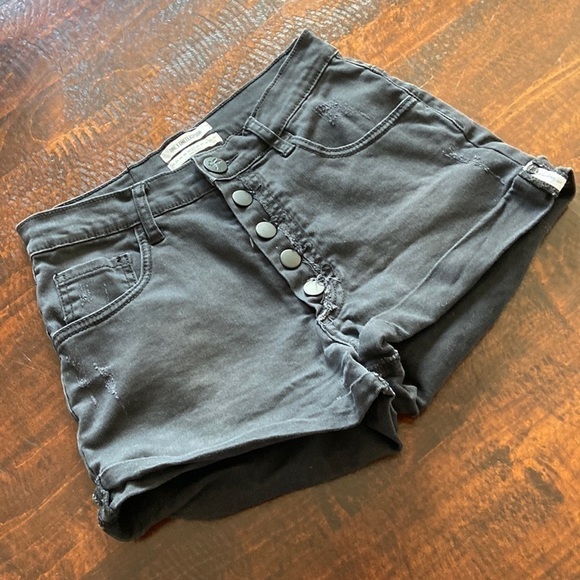 ONE Teaspoon Harlets High Rise Long Rise Fitted Twisted Cuff Hem Black Size 27 - Picture 4 of 12